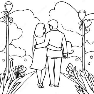 Romantiese Valentynsdag Paartjies Inkleurblad 86621-27320