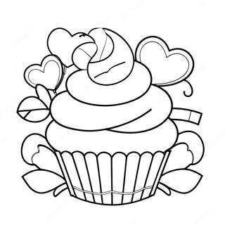 Valentynsdag Cupcake Inkleurblad 86622-27323