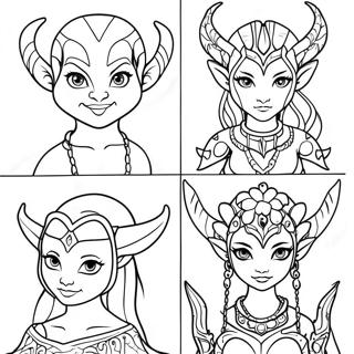 Fantastiese Avatar Skepsels Inkleurblad 86903-27540