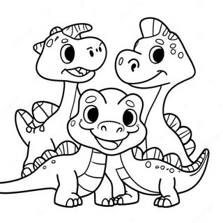 Vriendelike Dinosaurus Familie Inkleurblad 87800-28226