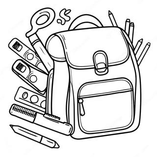 Kleurvolle Skoolbenodigdhede Inkleurblad 88856 29231