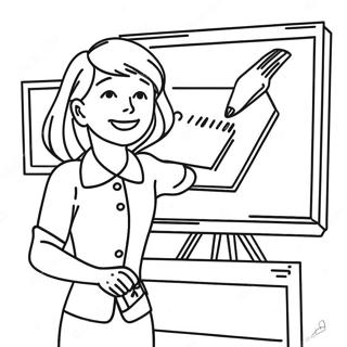 Vrolike Onderwyser Wat Studente Groet Inkleurblad 88857 29233