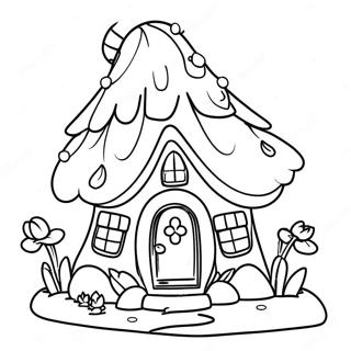 Betowerde Fairy Huis Met Sprankelende Ligte Inkleurblad 88909 29274