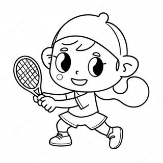 Snoesige Karikatuur Tennis Speler Inkleurblad 89188-29479