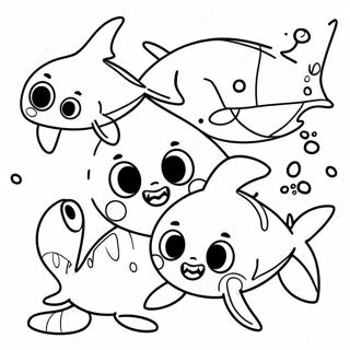 Oulike Baby Shark Familie Inkleurblad 8927-457