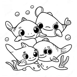 Oulike Baby Shark Familie Inkleurblad 8927-458