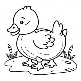 Vrolike Gele Eend Inkleurblad 90015 30124