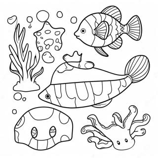 Levendige Aquarel Onderwater Kreatuurs Inkleurblad 90065-30157