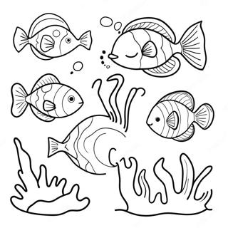 Levendige Aquarel Onderwater Kreatuurs Inkleurblad 90065-30158