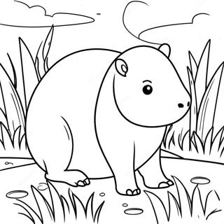 Capybara Wat Gras Eet Inkleurblad 90328-30369