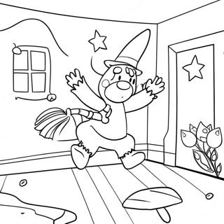 Magiese Kamer Op Die Besem Inkleurblad 90351-30379