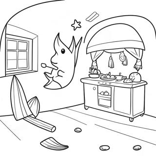 Speelse Kamer Op Die Besem Inkleurblad 90352-30382