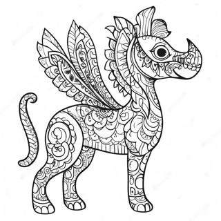 Kleurvolle Alebrije Inkleurblad 91252-31145