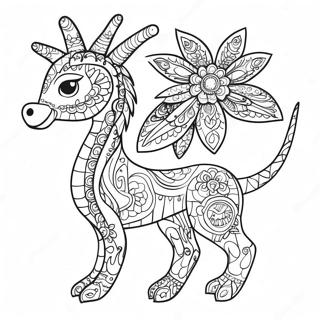 Kleurvolle Alebrije Inkleurblad 91252-31146