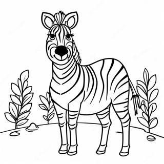 Zebra Met N Kleurruimte Agtergrond Inkleurblad 91711-31505