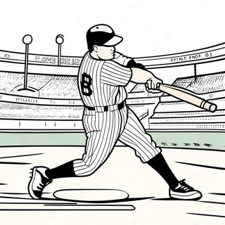 Yankees Speler Wat N Home Run Slaan Inkleurblad 92993 32507