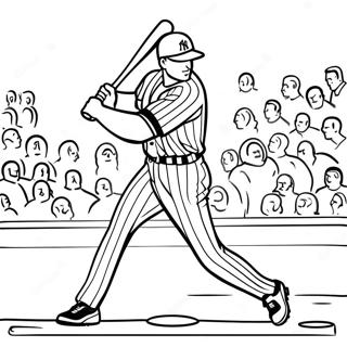 Yankees Speler Wat N Home Run Slaan Inkleurblad 92993 32508