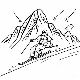 Sneeubedekte Berg Ski Inkleurblad 93430-32845