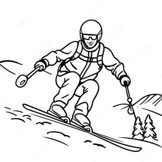 Sneeubedekte Berg Ski Inkleurblad 93430-32846