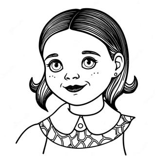 Spookagtige Woensdag Addams Inkleurblad 93613 32995