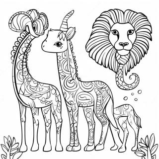 Kleurvolle Gelpen Diereryk Inkleurblad 93638-33011