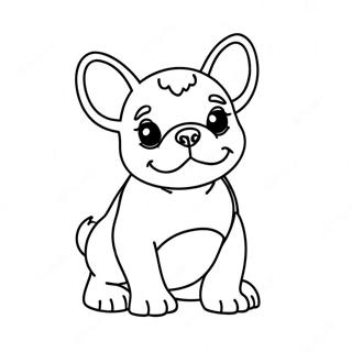 Schattige Franse Bulldog Puppy Inkleurblad 93739-33088