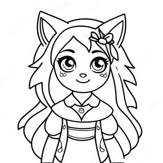 Misterieuse Gacha Life Wolf Meisie Inkleurblad 93793-33140