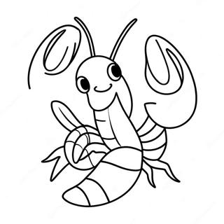 Keurige Karikatuur Lobster Inkleurblad 93920-33226