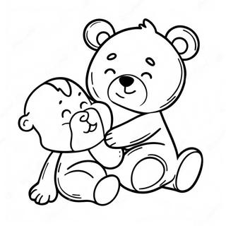 Slaperige Baba Met Teddybeer Inkleurblad 94283-33586