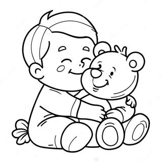 Slaperige Baba Met Teddybeer Inkleurblad 94283-33587