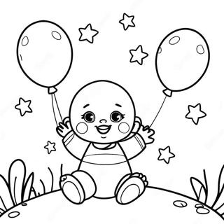 Gelukkige Baba Met Ballonne Inkleurblad 94284-33517