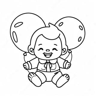 Gelukkige Baba Met Ballonne Inkleurblad 94284 33589