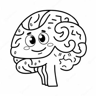 Gelukkige Brein Met Glimlagende Gesig Inkleurblad 94309 33533