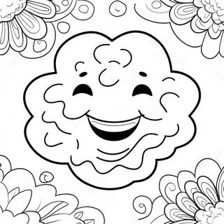 Gelukkige Brein Met Glimlagende Gesig Inkleurblad 94309 33536