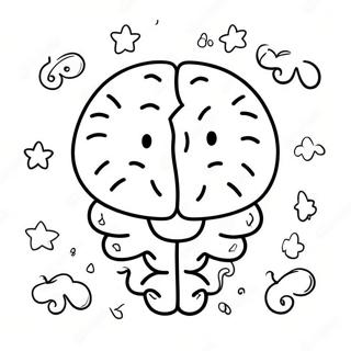 Gelukkige Brein Met Glimlagende Gesig Inkleurblad 94309 33607