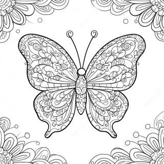 Elegante Vlinder Met Fyn Patrone Inkleurblad 94357-33638