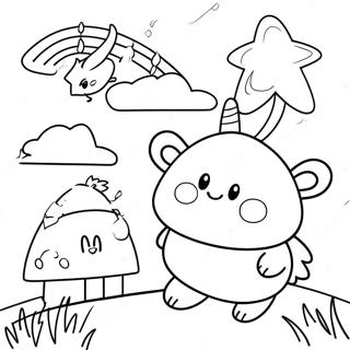 Schattige Rooi Reenboog Vriende Inkleurblad 94619-33974