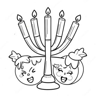 Cute Hanukkah Inkleurbladsye