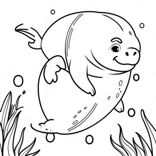 Speelse Manatee Met Baba Inkleurblad 94980 34250