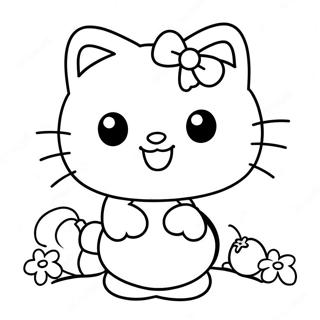 Schattige Hallo Kitty Met Kalkoen Inkleurblad 96077-35140