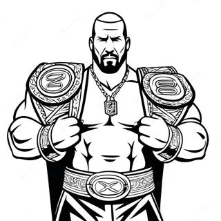 Uitgebreide Grayscale Triple H Wat Twee Gorde Dra Inkleurblad 96313-35328