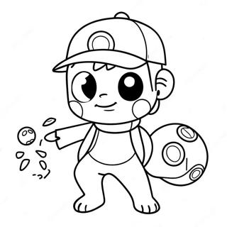 Avontuurlike Ash Met Pokeballe Inkleurblad 96596-35547