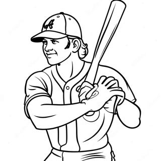 Atlanta Braves Speler In Aksie Inkleurblad 97494-36411