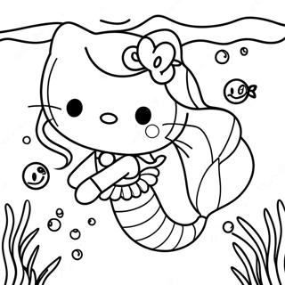 Avontuurlike Hello Kitty Meermin Onderwater Inkleurblad 97519-36428