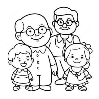 Schattige Oupa Met Kinders Inkleurblad 97804-36785