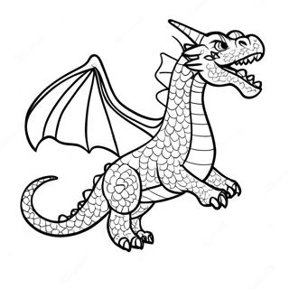 Gedetailleerde Draak In Vlug Inkleurblad 98214-37101