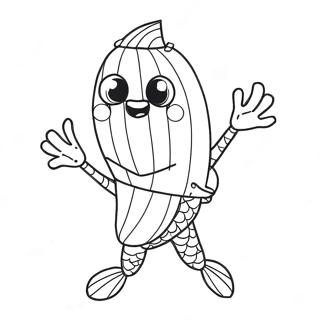 Visstok Fortnite Dans Pose Inkleurblad 98266-37141