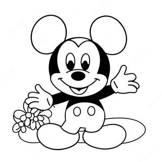 Mickey Mouse Verjaardag Inkleurbladsye