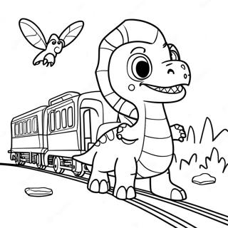 Kleurvolle Dinosourus Trein Avontuur Inkleurblad 98906-37637