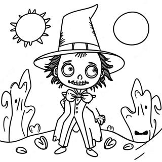 Spookagtige Tim Burton Halloween Inkleurblad 99780-38514